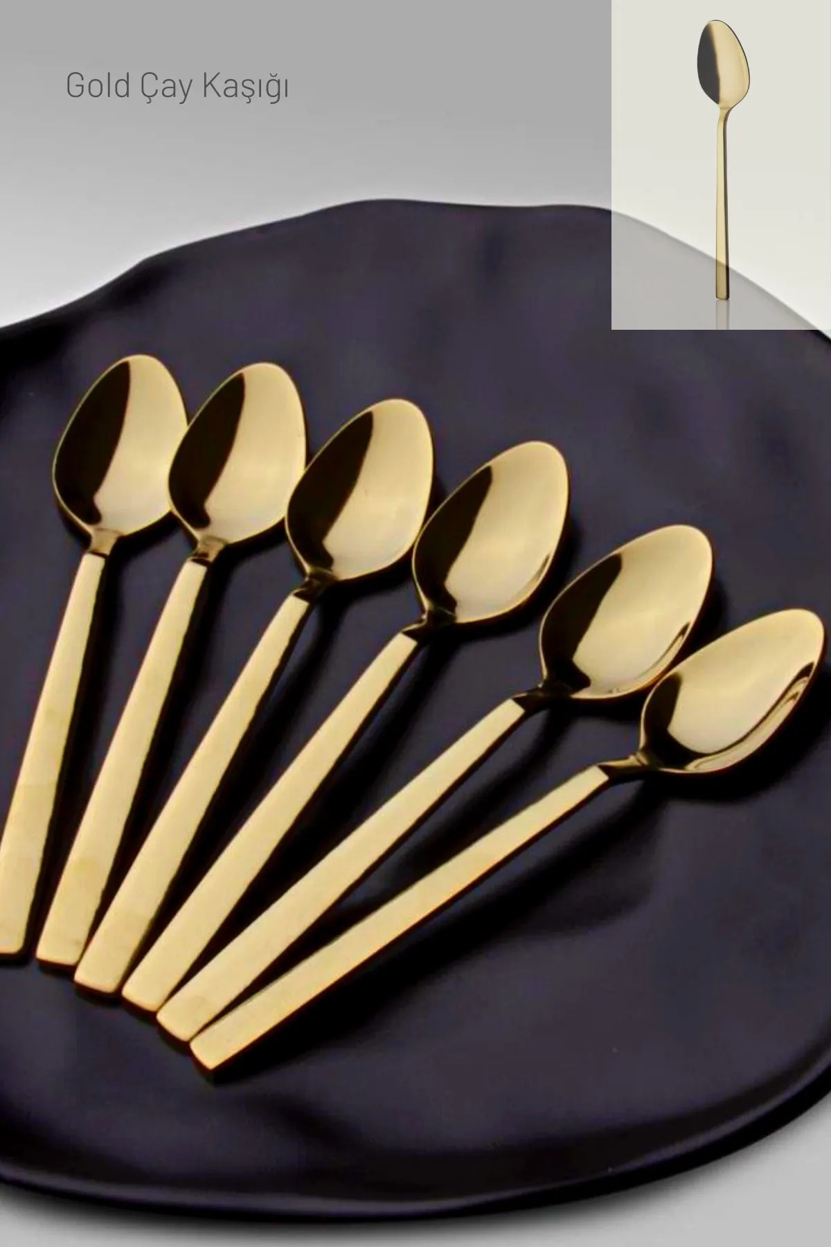 6 Pcs Gold 304 Quality Stainless Steel Teaspoon